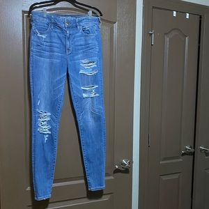 American Eagle High Waisted Skinny Jeans - 10 LONG